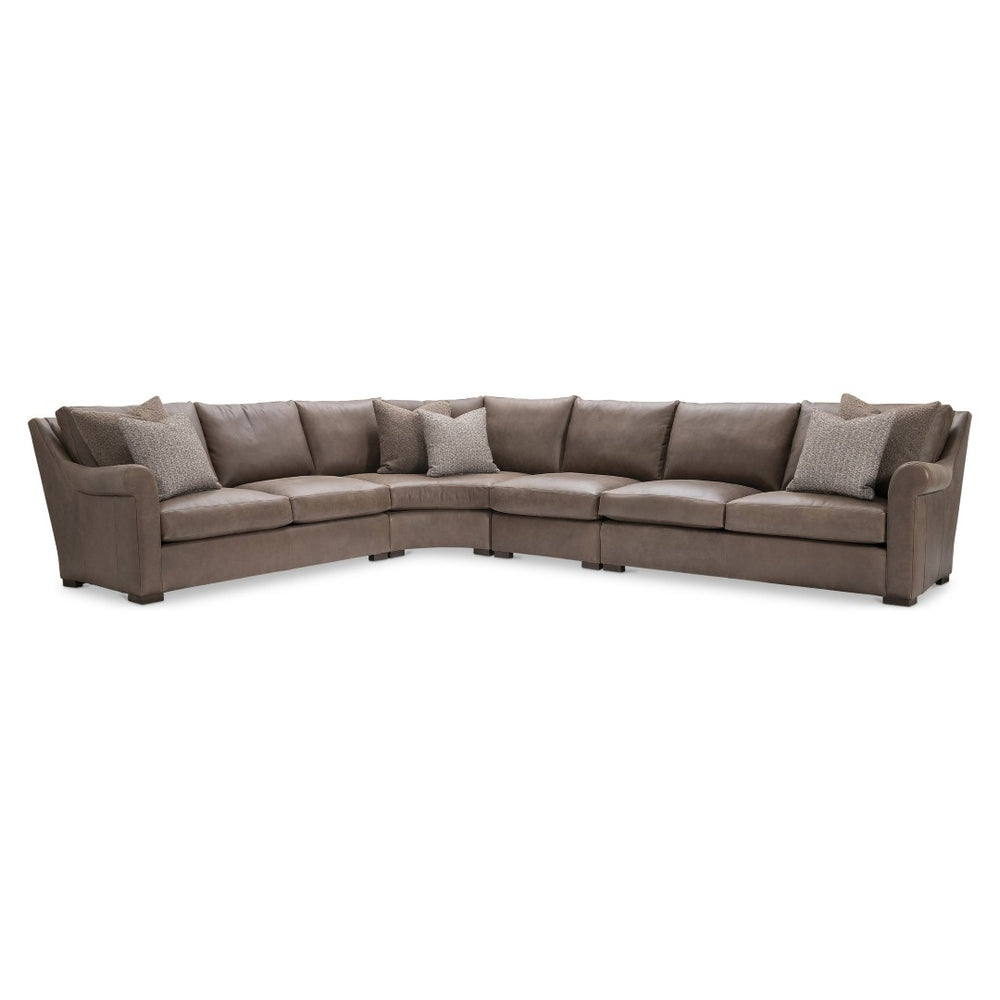 Bernhardt Bernhardt Keirnan Premium Leather Sectional with Rolled Arms and Sculpted Silhouette K2307