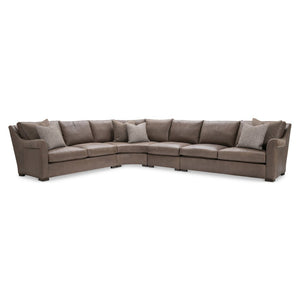 Bernhardt Bernhardt Keirnan Premium Leather Sectional with Rolled Arms and Sculpted Silhouette K2307