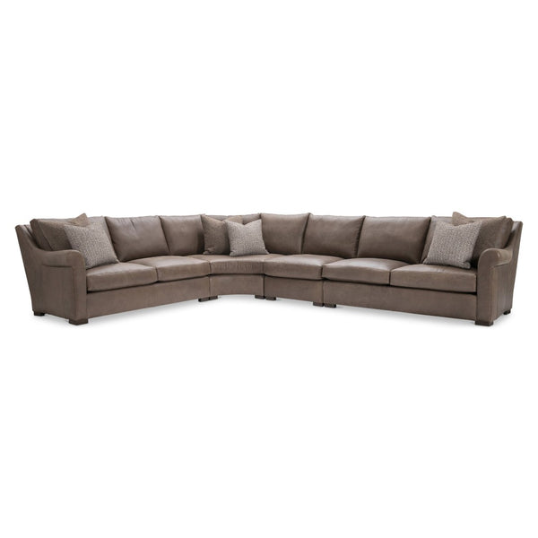 Bernhardt Bernhardt Keirnan Premium Leather Sectional with Rolled Arms and Sculpted Silhouette K2307