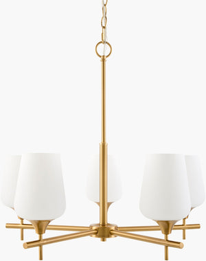 Livabliss Yueva Geometric Metal and Glass Chandelier for Dining Room or Entryway Focal Point YUEV-002