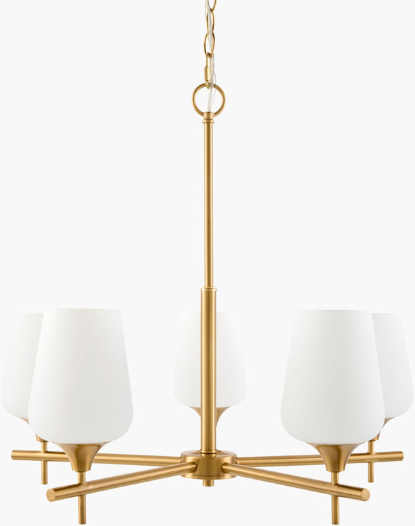Livabliss Yueva Geometric Metal and Glass Chandelier for Dining Room or Entryway Focal Point YUEV-002
