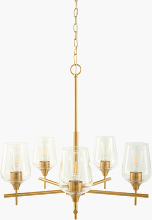 Livabliss Yueva Angular Metal Glass Chandelier Modern Ambient Light for Dining or Entryway YUEV-004