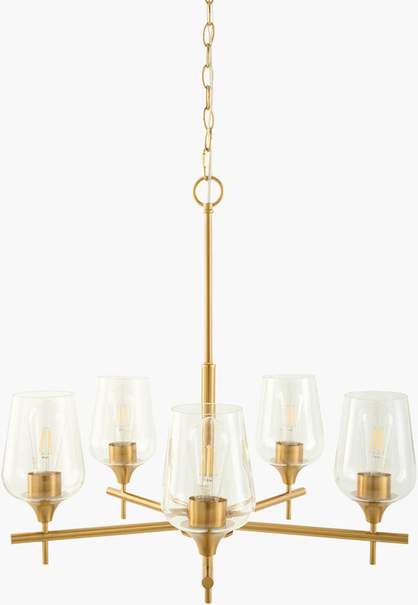 Livabliss Yueva Angular Metal Glass Chandelier Modern Ambient Light for Dining or Entryway YUEV-004