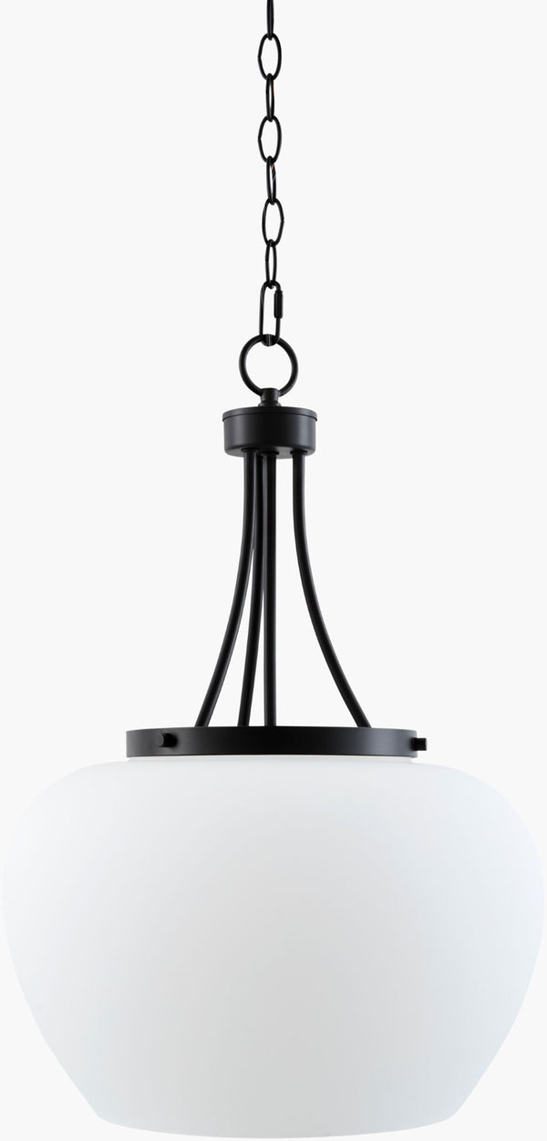 Livabliss Yueva Metal and Glass Pendant Light Wide Low Profile Fixture for Dining or Kitchen YUEV-013