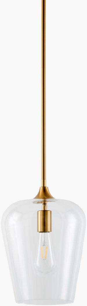 Livabliss Yueva Glass and Metal Pendant Light Minimalist Fixture for Kitchen or Dining Areas YUEV-026
