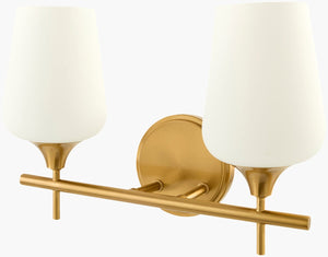 Livabliss Yueva Metal and Glass Wall Sconce Modern Ambient Light for Living Room or Bedroom YUEV-032