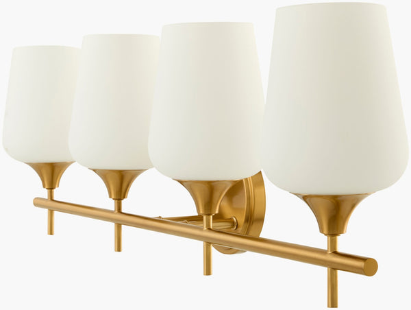 Livabliss Yueva Wide Metal and Glass Wall Sconce for Modern Vanity or Bedside Ambient Lighting YUEV-036
