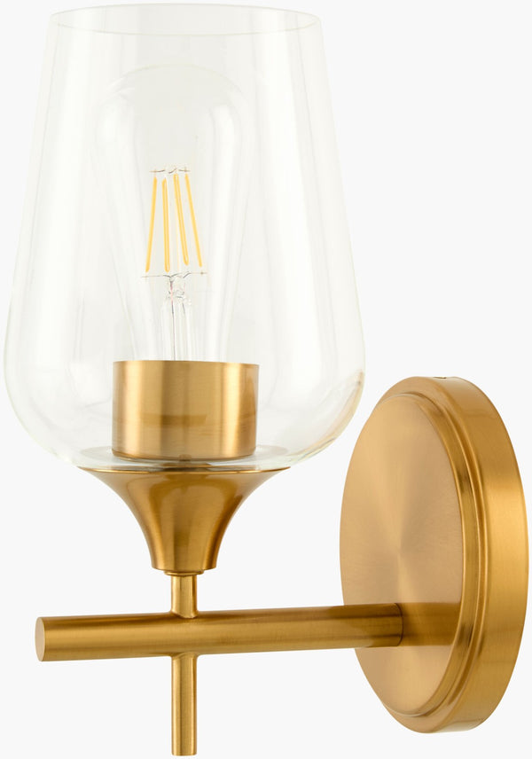 Livabliss Yueva Geometric Metal and Glass Wall Sconce for Bedroom or Living Room Accent YUEV-038