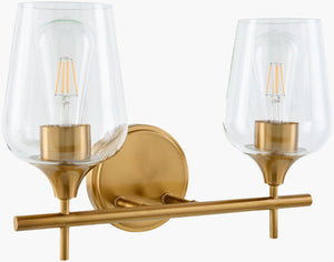 Livabliss Yueva Metal and Glass Wall Sconce Contemporary Ambient Light for Bedroom or Hallway YUEV-040