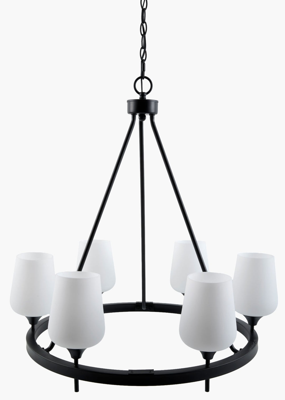 Livabliss Yueva Geometric Metal Glass Chandelier Modern Minimalist Dining Room Ceiling Light YUEV-045