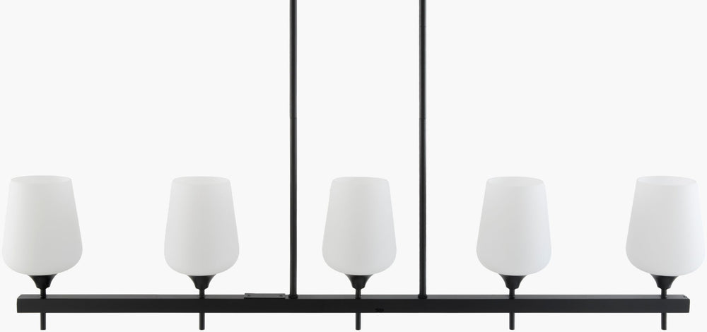 Livabliss Yueva Linear Metal Glass Chandelier Wide Dining Room Contemporary Ceiling Light YUEV-049