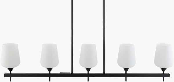 Livabliss Yueva Linear Metal Glass Chandelier Wide Dining Room Contemporary Ceiling Light YUEV-049
