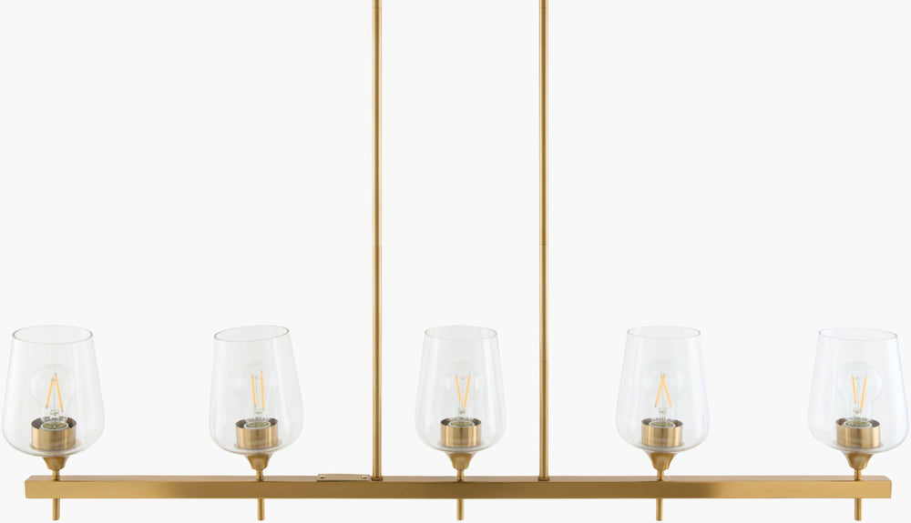 Livabliss Yueva Linear Metal and Glass Chandelier Low Profile Modern Dining Room Island Light YUEV-052