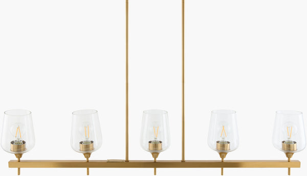 Livabliss Yueva Linear Metal and Glass Chandelier Low Profile Modern Dining Room Island Light YUEV-052