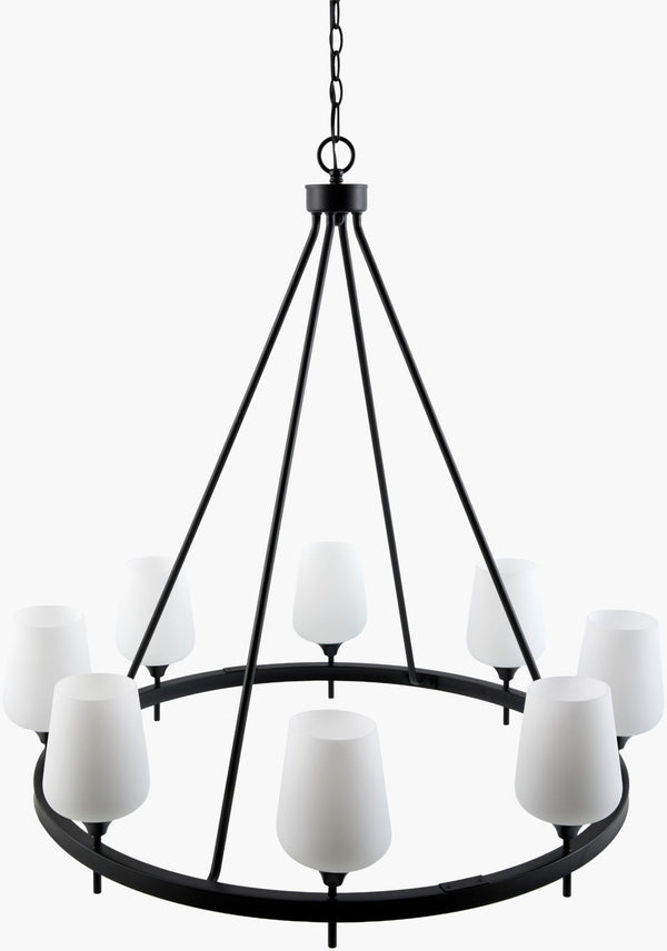 Livabliss Yueva Geometric Metal Glass Chandelier Grand Entryway Contemporary Ceiling Light YUEV-053