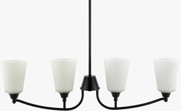 Livabliss Yueva Linear Metal Glass Chandelier Modern Minimalist Light for Dining or Kitchen Island YUEV-073