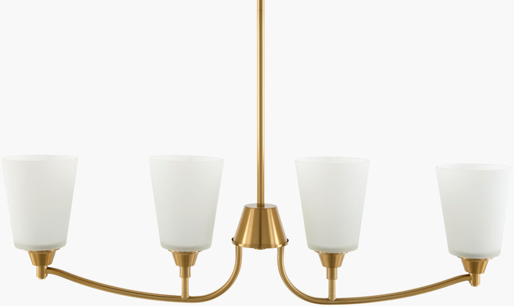 Livabliss Yueva Linear Metal Glass Chandelier Minimalist Dining Room Kitchen Island Light YUEV-074