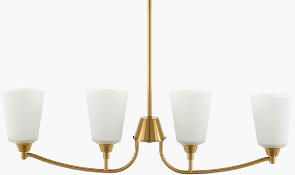 Livabliss Yueva Linear Metal Glass Chandelier Minimalist Dining Room Kitchen Island Light YUEV-074