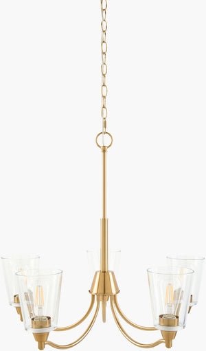 Livabliss Yueva Geometric Metal Glass Chandelier Modern Minimalist Dining Room Pendant Light YUEV-086