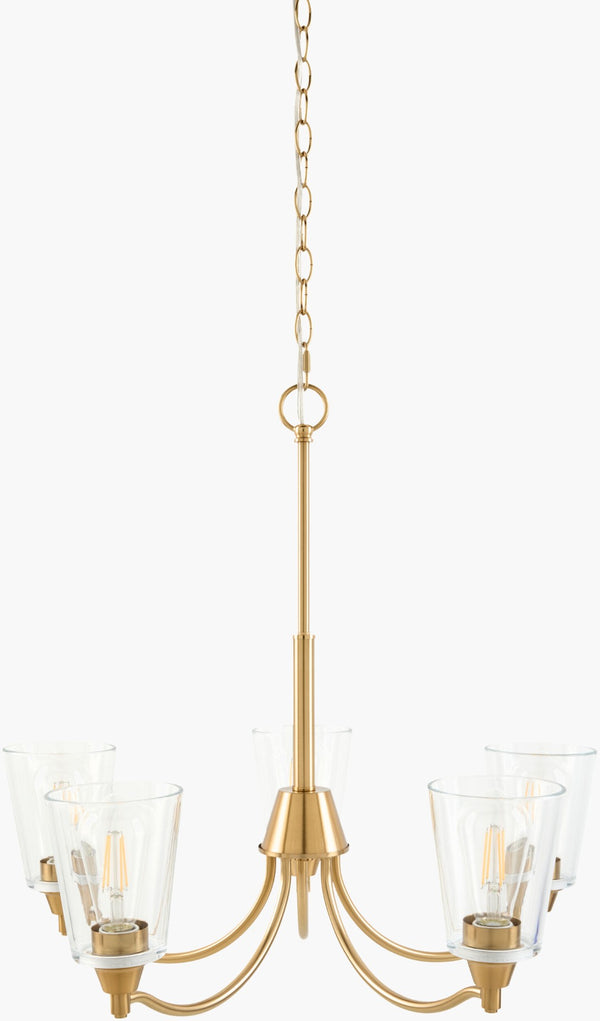 Livabliss Yueva Geometric Metal Glass Chandelier Modern Minimalist Dining Room Pendant Light YUEV-086