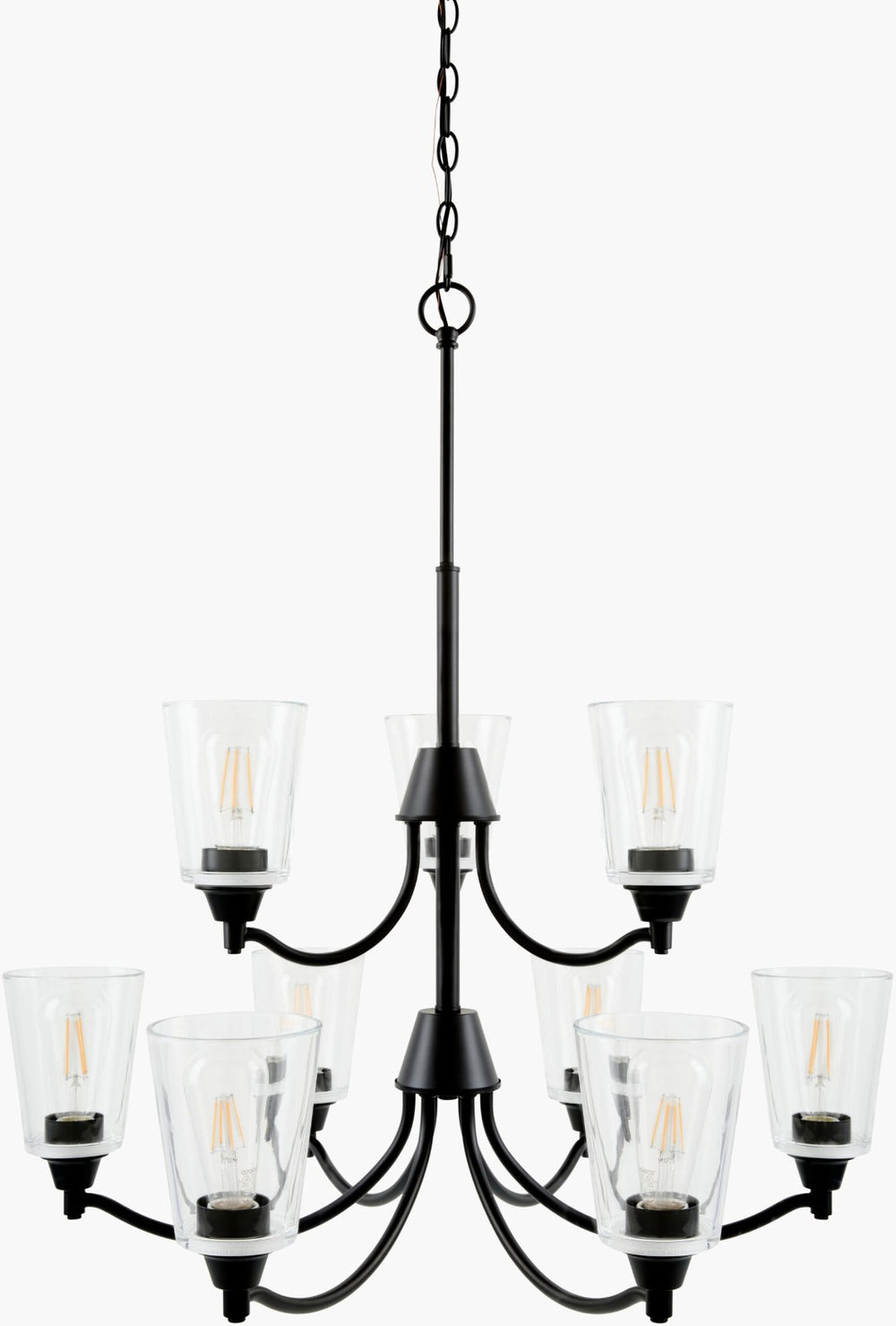 Livabliss Yueva Glass and Metal Chandelier Modern Statement Fixture for Dining or Entryway YUEV-087