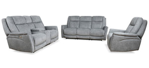 Parker House Parker Living Linus - Hudson Grey Power Reclining Sofa Loveseat and Recliner Hudson Grey 100% Polyester (S) MLIN-321PHZ-HGY