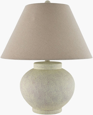 Livabliss Youri Ceramic Arts and Crafts Table Lamp with Linen Shade for Ambient Bedroom Glow YUI-001
