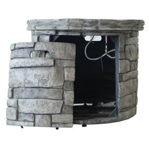 English Elm 30" Round Mgo Gas Fire Pit 40000 Btu Outdoor Patio Sculptural Matte Gray Finish 61099.00-40K