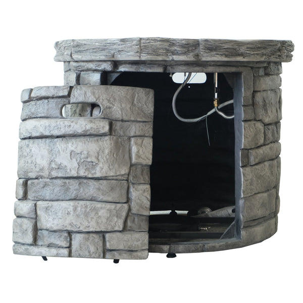 English Elm 30" Round Mgo Gas Fire Pit 40000 Btu Outdoor Patio Sculptural Matte Gray Finish 61099.00-40K