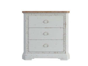 A.R.T. Furniture Palisade English Cottage Nightstand - Two-tone Vintage White & Hickory, 3 Drawers, Rustic Charm White, Brown Poplar And Parawood Solids,Hickory Veneers,Metal,Resin 273140-2908