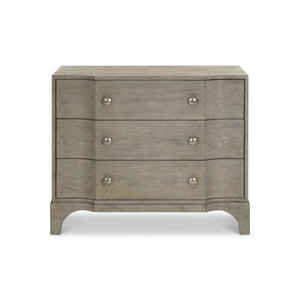 Bernhardt Bernhardt Albion Nightstand With Soft-Close Drawers, Usb Charging, Pewter White Oak Finish, 36.5" W 311230