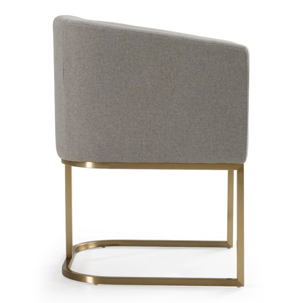 VIG Furniture Yukon Modern Upholstered Seat With Antique Brass U-Base — Contoured Comfort For Stylish Rooms Grey Dining Chair VGVCB8362-MGRYX-DC