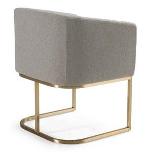 VIG Furniture Yukon Modern Upholstered Seat With Antique Brass U-Base — Contoured Comfort For Stylish Rooms Grey Dining Chair VGVCB8362-MGRYX-DC