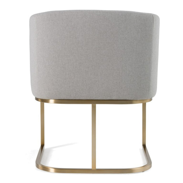 VIG Furniture Yukon Light Grey Fabric Dining Chair With Antique Brass U-Shape Base, No Assembly, Comfortable Design VGVCB8362-LTGRY-DC