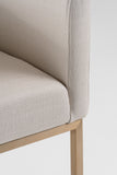 VIG Furniture Modrest Yukon - Modern Off White Fabric & Brushed Brass Counter Chair VGVC-B8362B-CC