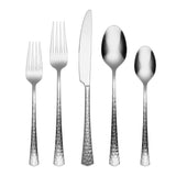 Cambridge Raegan 20-Piece Stainless Steel Flatware Set with Hammered Handles