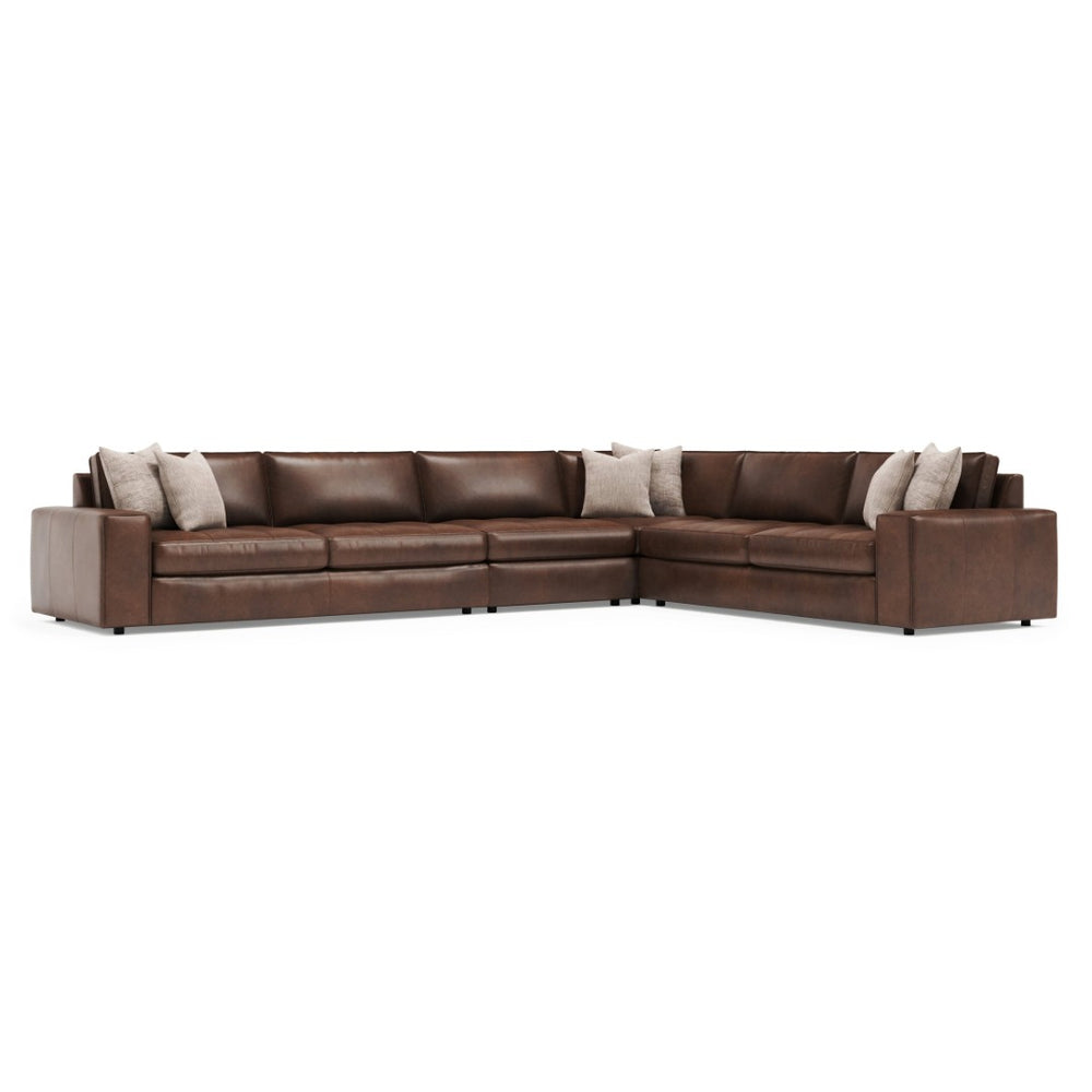 Bernhardt Bernhardt Nest Full Grain Leather Sectional with Deep Plush Seating for Modern Living K2241