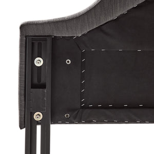 English Elm Christopher Knight Home® - Upholstered Headboard Queen with Nailhead Trim, Sturdy Steel Legs, Adjustable Height, Sleek Design Gray 57869.00GRY