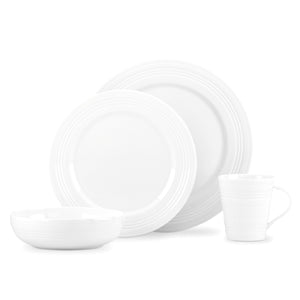 Lenox Tin Can Alley Four Degree 4-Piece Place Setting White, WHITE PORCELAIN 6386999