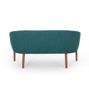 English Elm Loveseat Mid-century Modern Channel Tufted Upholstered Sofa with Rubberwood Tapered Legs 65780.00FT