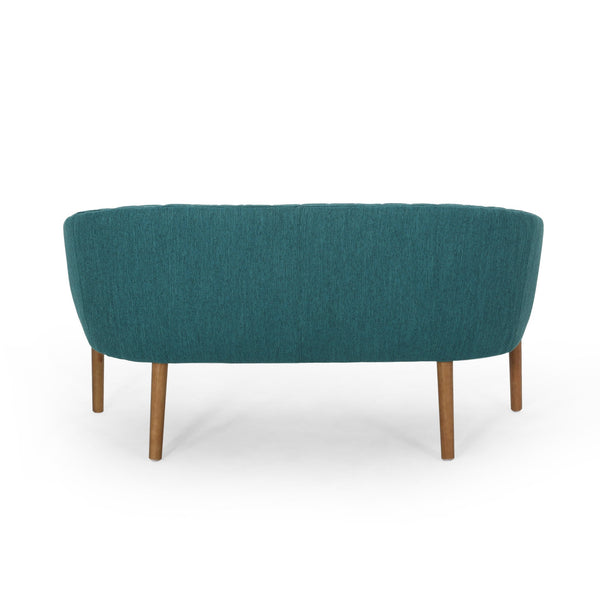 English Elm Loveseat Mid-century Modern Channel Tufted Upholstered Sofa with Rubberwood Tapered Legs 65780.00FT