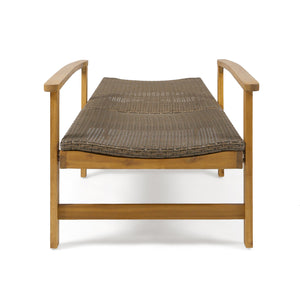 English Elm Christopher Knight Home® - Hampton Outdoor Wood & Wicker Chaise Lounge - Adjustable Comfort For Patios, Poolsides & Gardens 63763.00MCA