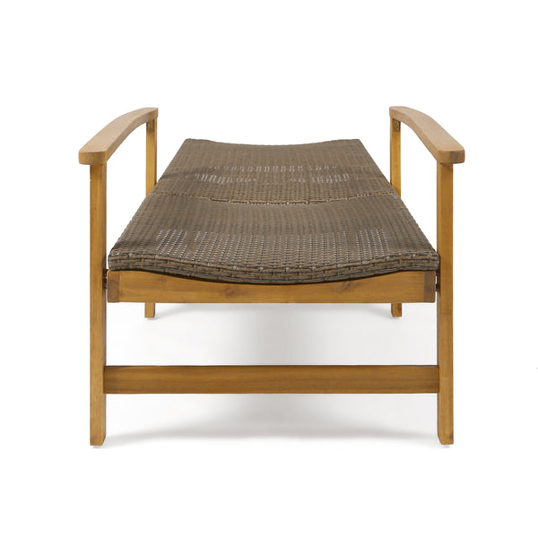 English Elm Christopher Knight Home® - Hampton Outdoor Wood & Wicker Chaise Lounge - Adjustable Comfort For Patios, Poolsides & Gardens 63763.00MCA