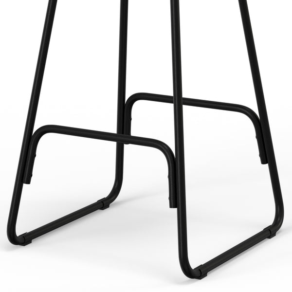 English Elm Orson Saddle Counter Height Stool Set of 2 - Natural Light Brown Saddle Seats, Metal Legs, Industrial Chic B136P159032