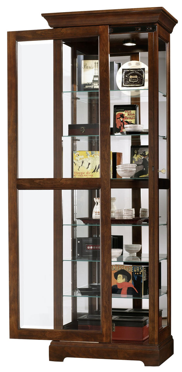 Hekman Furniture 680469 Martindale Curio Cabinet - Lighted Display With Adjustable Shelves & Locking Glass Door Cherry Bordeaux Martindale Curio Cabinet 680469