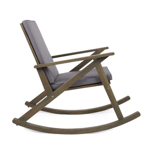 English Elm Christopher Knight Home® - GUS Acacia Wood Rocking Chair with Anti-Rollover Design, Smooth Curves for Indoor & Outdoor Comfort Grey 48.25 L x 29 W x 8.5 H 62436.00GGRY