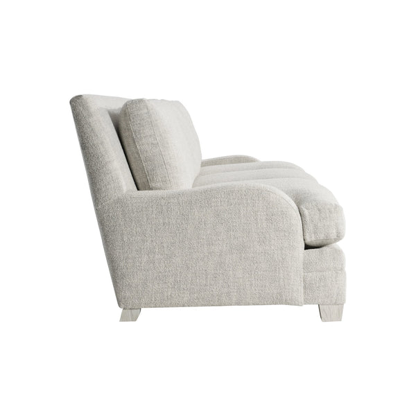 Bernhardt Bernhardt Rollins Fabric Sofa With Plush Feather-Down Cushions, Low-Profile Arms, Weathered Bone Finish (96"W) - Made to Order P7107A