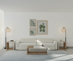 A.R.T. Furniture Portico Modern End Table With Sienna Finish And White Plaster Texture - Stylish Display Storage Solution Brown, White Parawood Solids,Mindi Veneers,Resin 323303-3351