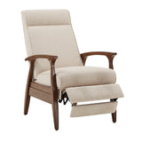 Homelegance By Top-Line Carson 25.75" Wide Mid-Century Modern Recliner Beige Fabric