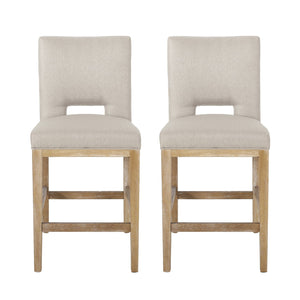 English Elm Christopher Knight Home® - 27 Inch Counter Stools Set of 2 Wheat Fabric, Ergonomic L-Back Support, Modern Breathable Upholstery, Easy Assembly 72489.00WHEAT